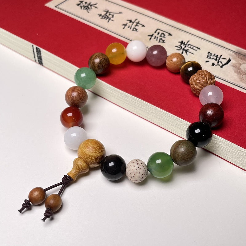 Bracelet de prière en graines de bodhi multicolores