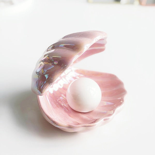 Creative Shell Night Light Bedroom Headlight Nordic Internet Celebrity Girl Heart Dream Pearl Ceramic Light Desktop Decoration - BOSSOUASHOP