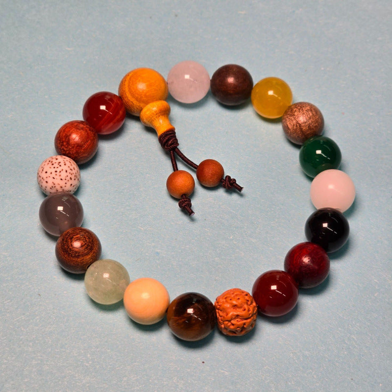 Bracelet de prière en graines de bodhi multicolores