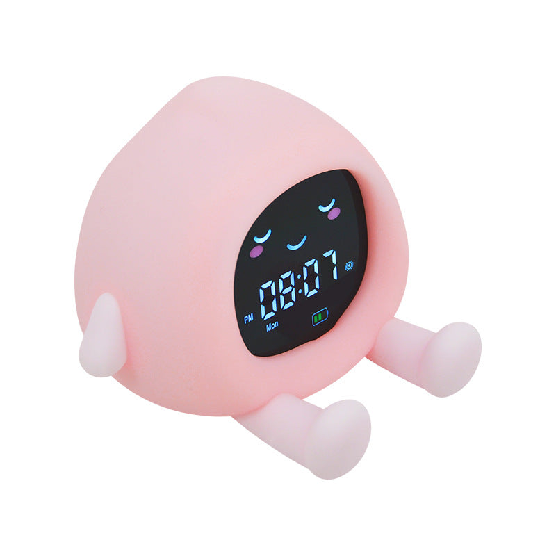 Réveil-veilleuse Litchi rechargeable, rose ou jaune