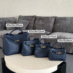 Sac cabas en cuir tressé avec bandoulière
