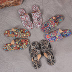 Chaussons en tissu à semelle plate en caoutchouc