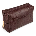 Trousse de maquillage en PU effet crocodile