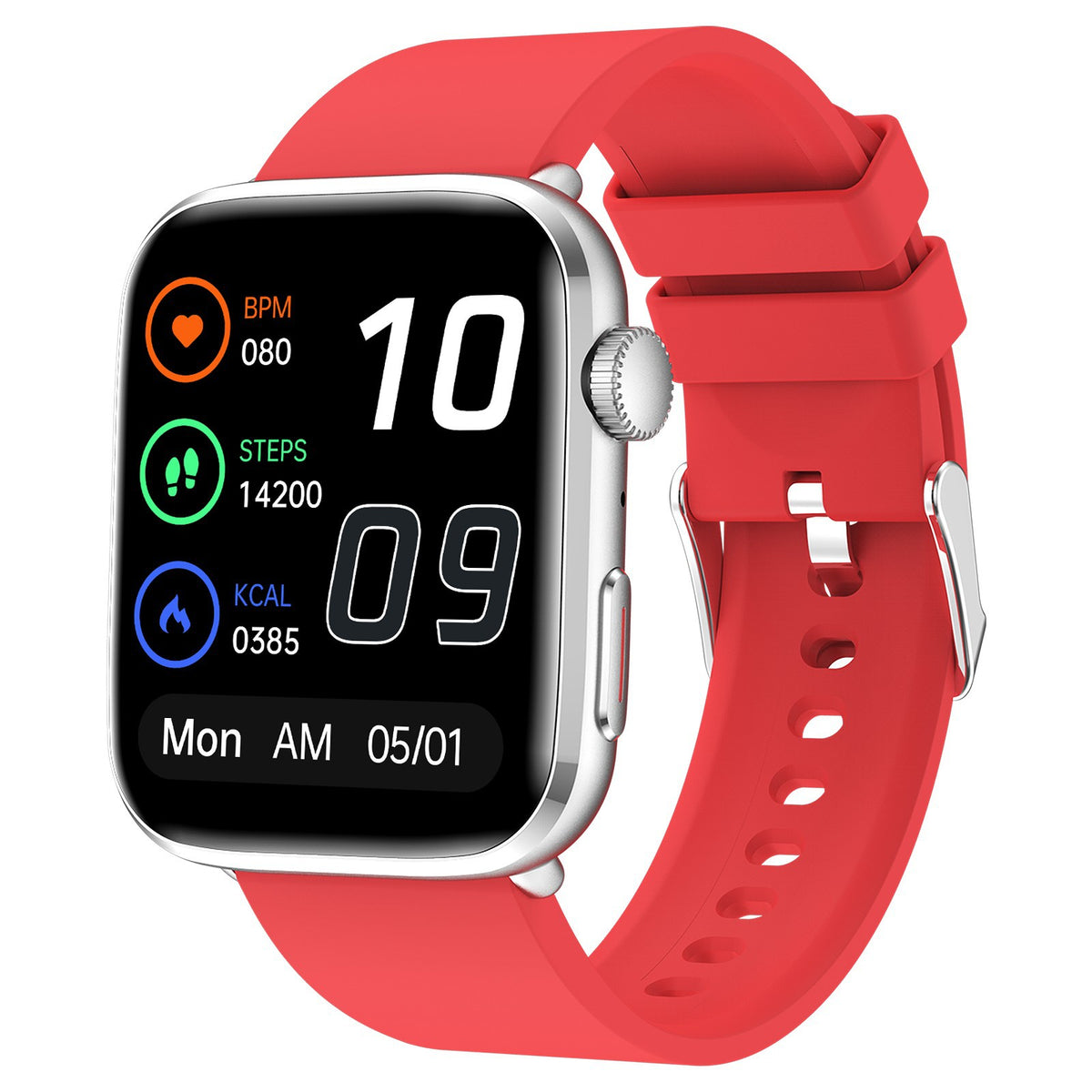 Montre connectée T92 avec écran TFT et bracelet en silicone