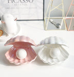 Creative Shell Night Light Bedroom Headlight Nordic Internet Celebrity Girl Heart Dream Pearl Ceramic Light Desktop Decoration - BOSSOUASHOP