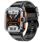 Montre connectée à cadran carré et boîtier en alliage d’aluminium