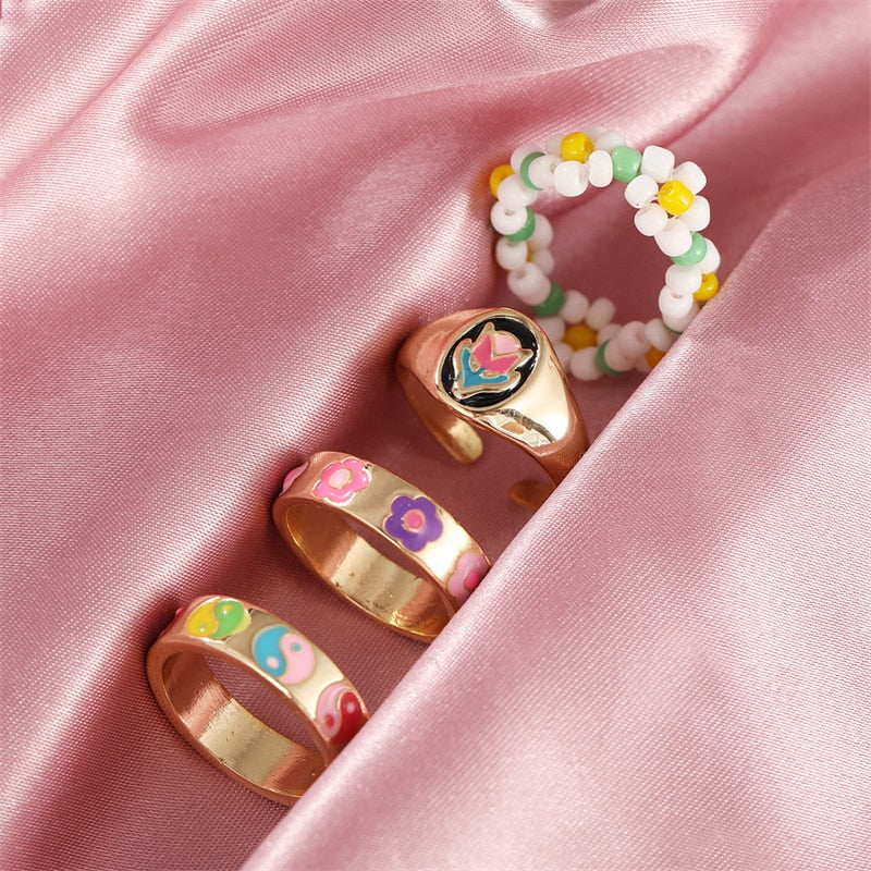BAGUE EN EMAIL DOUBLE COUCHE VINTAGE