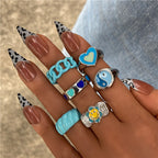 BAGUE EN EMAIL DOUBLE COUCHE VINTAGE