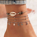 BRACELETS DE CHEVILLE EN PERLES COLORÉES BOHO