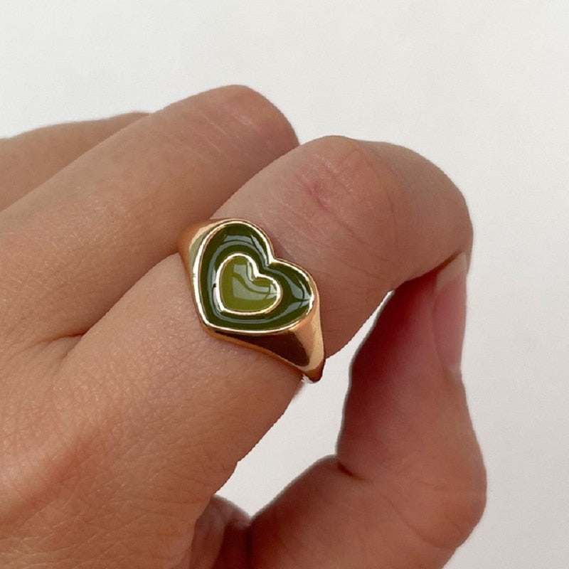 BAGUE EN EMAIL DOUBLE COUCHE VINTAGE