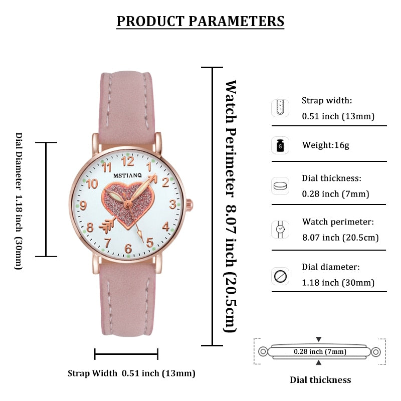 MONTRE DÉCONTRACTÉE EN CUIR POUR FEMMES