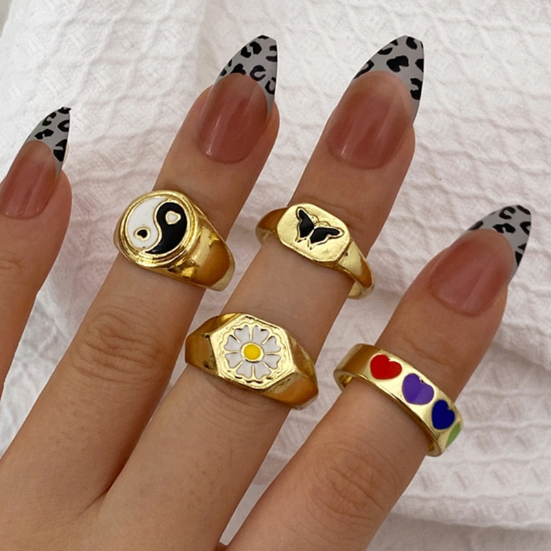 BAGUE EN EMAIL DOUBLE COUCHE VINTAGE