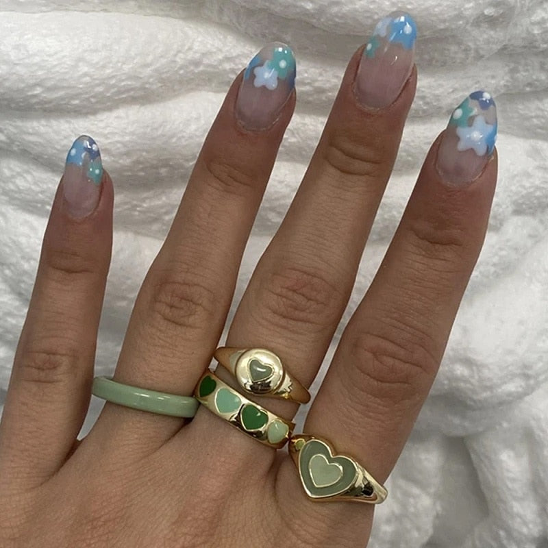 BAGUE EN EMAIL DOUBLE COUCHE VINTAGE