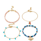 BRACELETS DE CHEVILLE EN PERLES COLORÉES BOHO