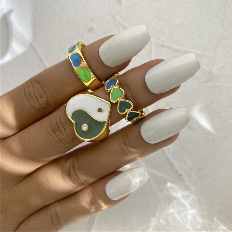 BAGUE EN EMAIL DOUBLE COUCHE VINTAGE