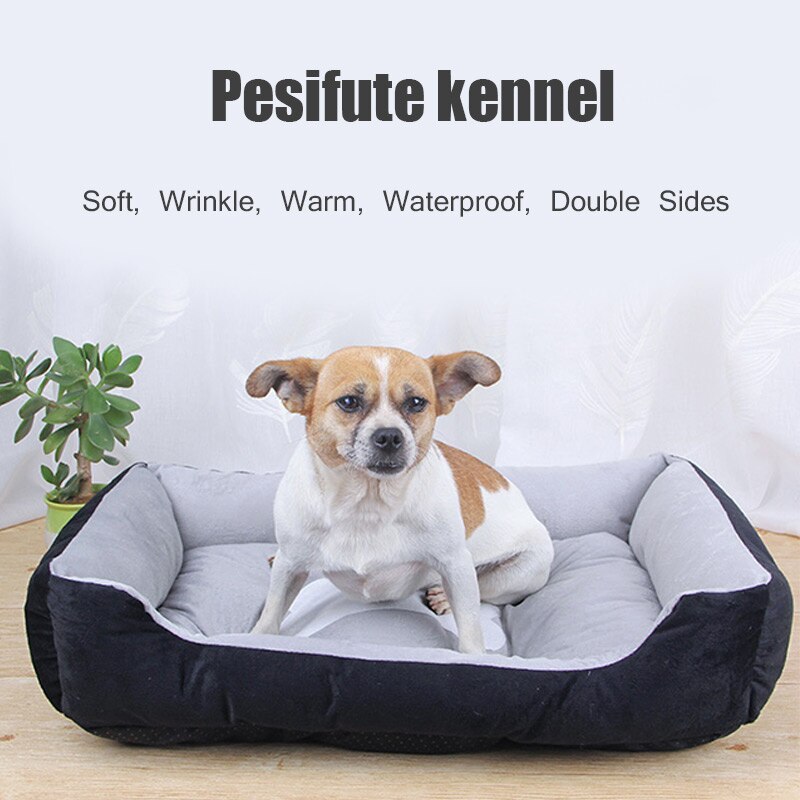 LIT EN PELUCHE IMPERMÉABLE POUR ANIMAUX DE COMPAGNIE