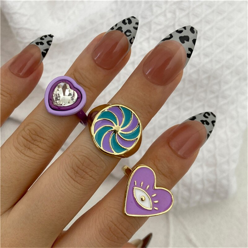 BAGUE EN EMAIL DOUBLE COUCHE VINTAGE