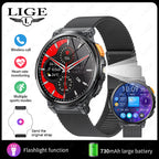 Montre connectée K66 avec lampe torche et appels Bluetooth