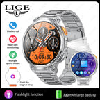 Montre connectée K66 avec lampe torche et appels Bluetooth