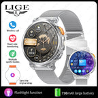 Montre connectée K66 avec lampe torche et appels Bluetooth