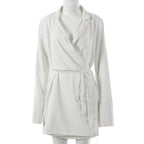ROBE CHEMISE EN SATIN À COL EN V