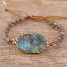 Charger l&#39;image dans la galerie, BRACELET À BRELOQUES EN PIERRE DE LUNE TISSÉES
