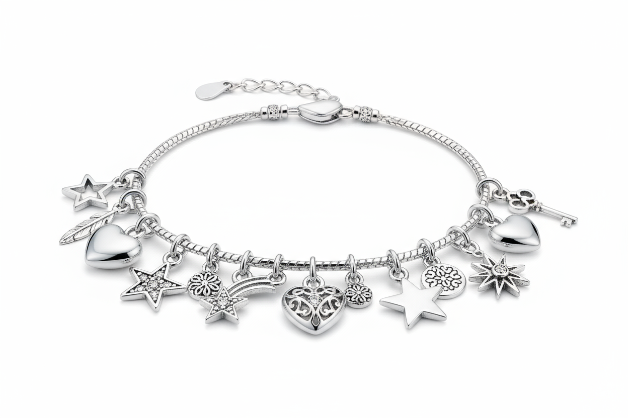 Bracelet en breloque en argent sterling
