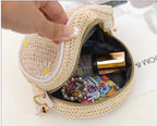 SAC TISSÉ DE PAILLE- (BRODÉ CROIX D'EPAULE) - BOSSOUASHOP