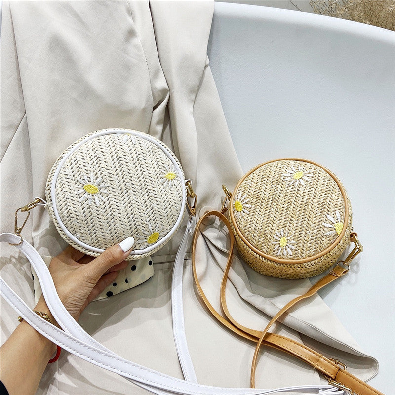 SAC TISSÉ DE PAILLE- (BRODÉ CROIX D'EPAULE) - BOSSOUASHOP
