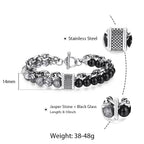 NATURAL MAP STONE BEADED BRACELET