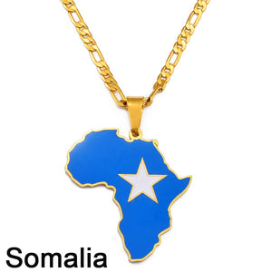 PENDENTIF A MOTIF DE CARTE D'AFRIQUE - BOSSOUASHOP