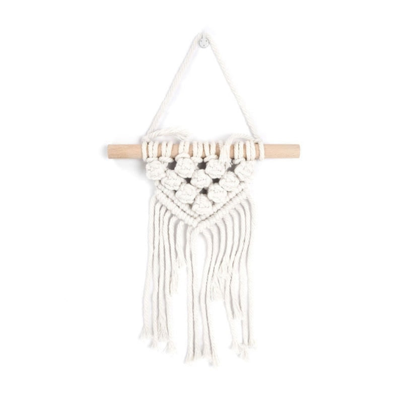 TAPISSERIE MURALE SUSPENDUE EN MACRAMÉ. STYLE BOHO. FAIT A LA MAIN