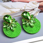 BOUCLES D'OREILLES RONDES EN CRISTAL COLORÉ