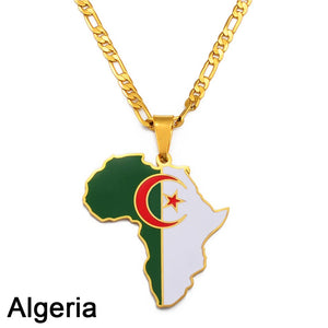 PENDENTIF A MOTIF DE CARTE D'AFRIQUE - BOSSOUASHOP