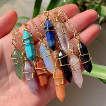 Charger l&#39;image dans la galerie, COLLIER PENDULE EN PIERRE NATURELLE - BOSSOUASHOP
