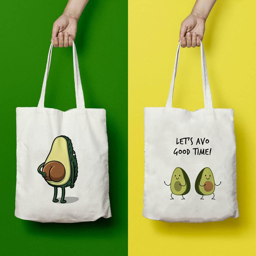 AVOCADO PRINTED CANVAS HANDBAG 