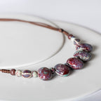 PAVE SHAPED CERAMIC PEARL NECKLACE 