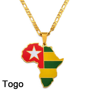 PENDENTIF A MOTIF DE CARTE D'AFRIQUE - BOSSOUASHOP