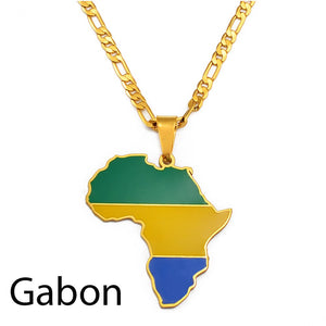 PENDENTIF A MOTIF DE CARTE D'AFRIQUE - BOSSOUASHOP