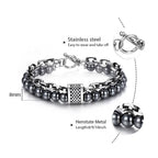 NATURAL MAP STONE BEADED BRACELET