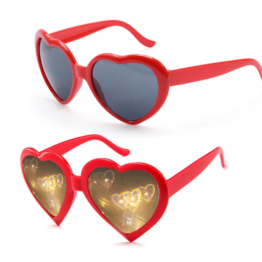 LUNETTES EN FORME DE COEUR A EFFETS DE DIFFRACTION POUR  FEMMES - BOSSOUASHOP