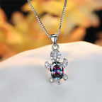 COLLIER DE TORTUE EN PIERRE ARC-EN-CIEL