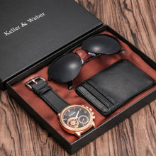 Charger l&#39;image dans la galerie, MONTRE EN CUIR OR ROSE POUR HOMMES
