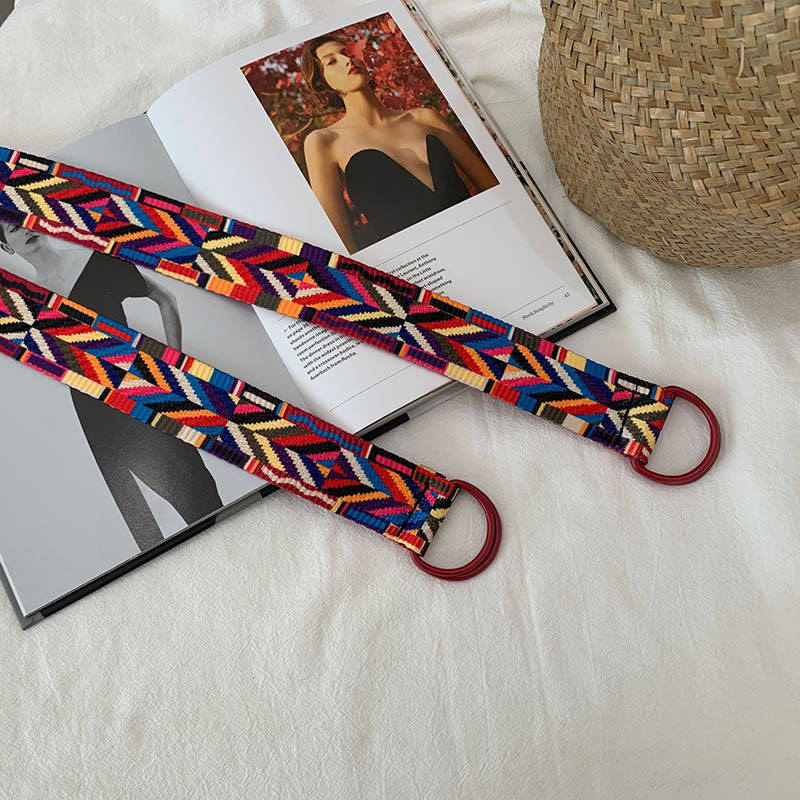 CEINTURE RAYÉE EN TOILE IMPRIMÉE