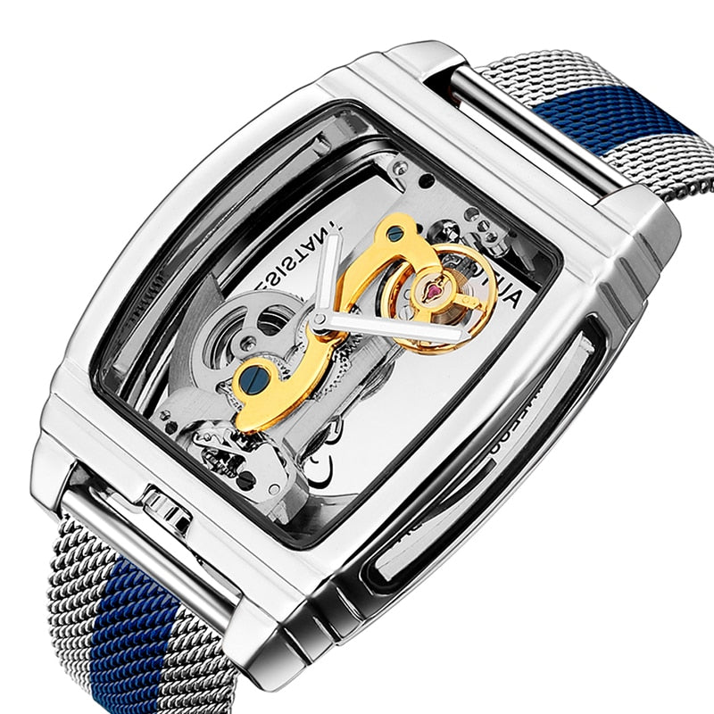 MONTRE MECANIQUE TRANSPARENTE ET AUTOMATIQUE POUR HOMMES - BOSSOUASHOP