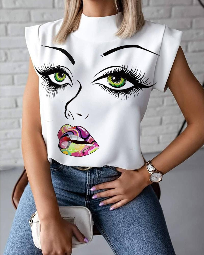 LIP PRINT BLOUSE 