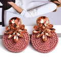 BOUCLES D'OREILLES RONDES EN CRISTAL COLORÉ