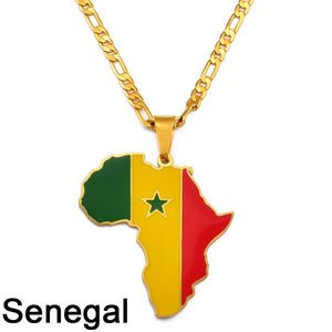 PENDENTIF A MOTIF DE CARTE D'AFRIQUE - BOSSOUASHOP