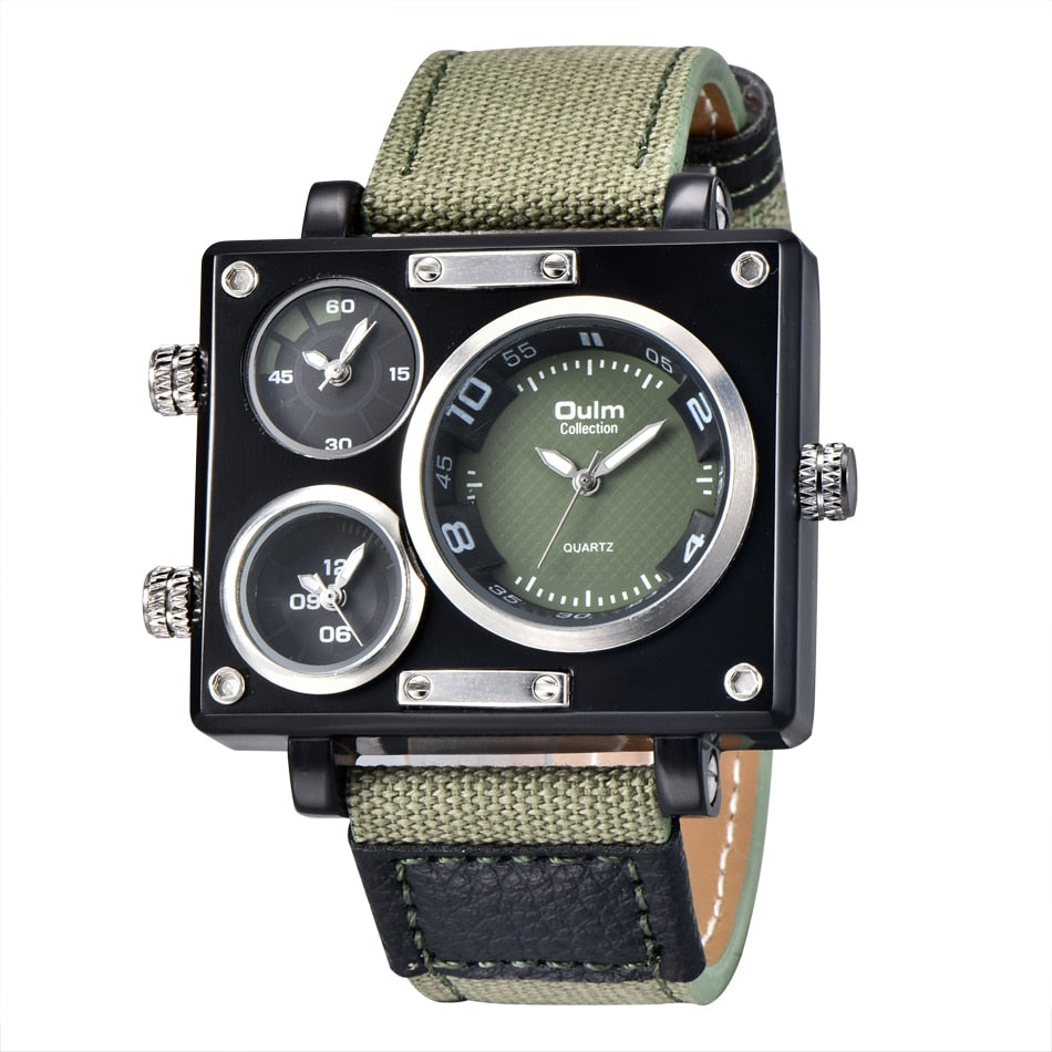 MONTRE SPORT  À QUARTZ AVEC BRACELET EN TOILE POUR HOMMES