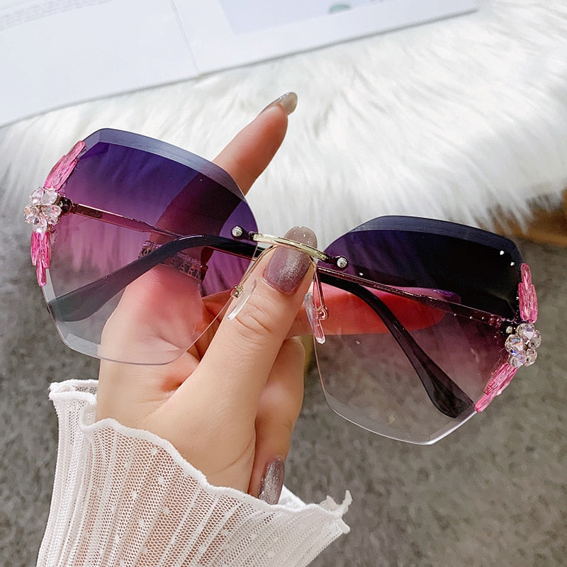 RIMLESS DIAMOND SUNGLASSES